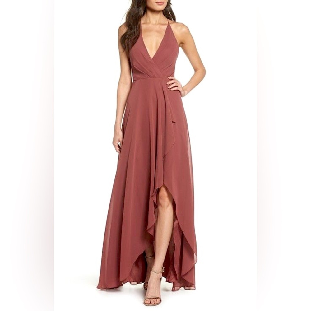 BHLDN Jenny Yoo Size 4 Farrah Ruffle Chiffon Gown